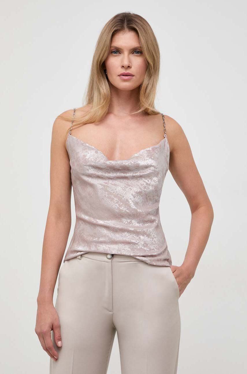 Tričko Guess dámské, béžová barva - béžová - 100 % Polyester