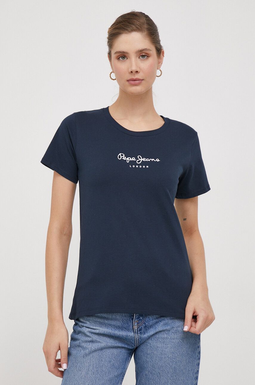 Bavlněné tričko Pepe Jeans Wendys tmavomodrá barva - námořnická modř - 100 % Bavlna