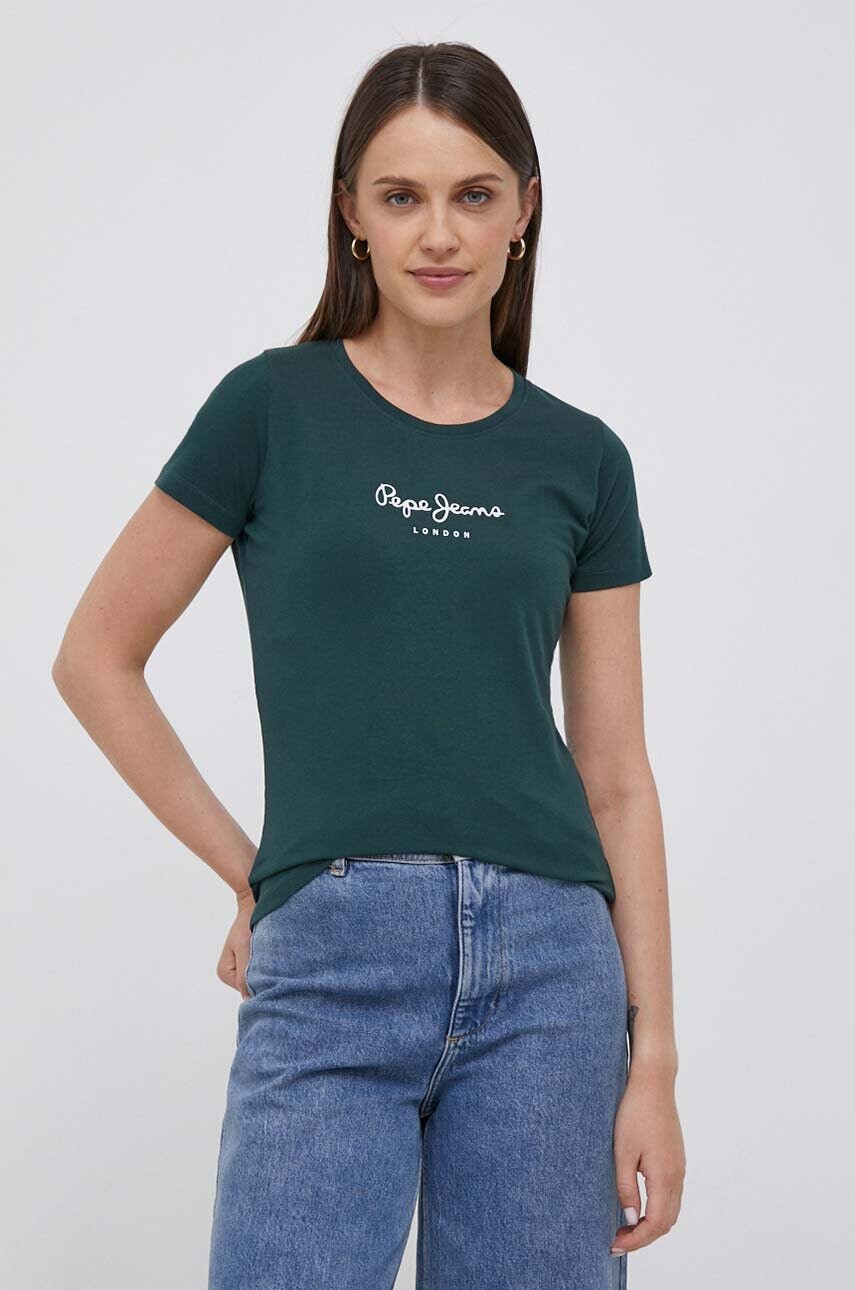 Pepe Jeans tricou femei, culoarea verde