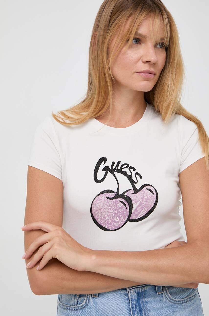 

Футболка Guess женский цвет бежевый