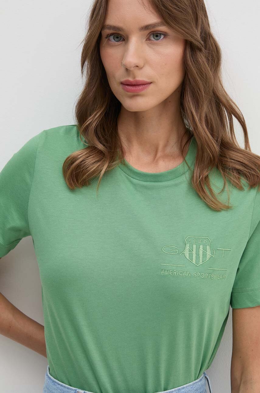Gant tricou din bumbac culoarea verde