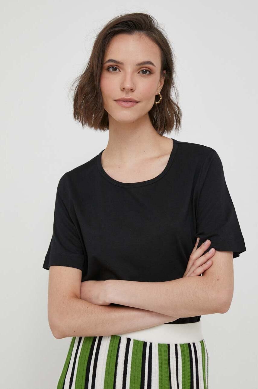 

Хлопковая футболка United Colors of Benetton цвет чёрный