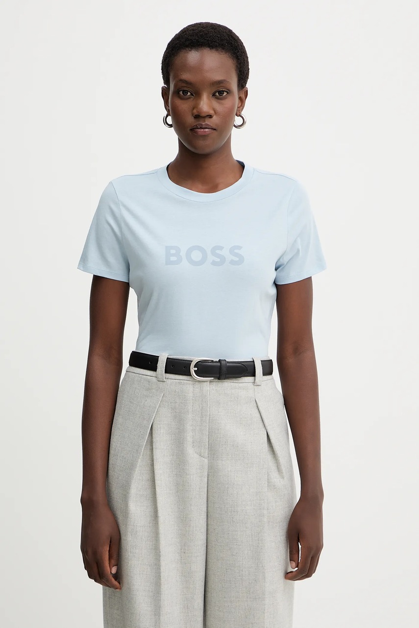 BOSS Orange tricou din bumbac BOSS ORANGE culoarea violet, 50501139