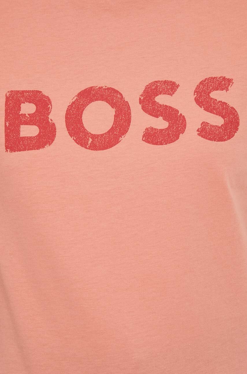Βαμβακερό μπλουζάκι Boss Orange BOSS ORANGE γυναικείο, χρώμα: κόκκινο φωτογραφία