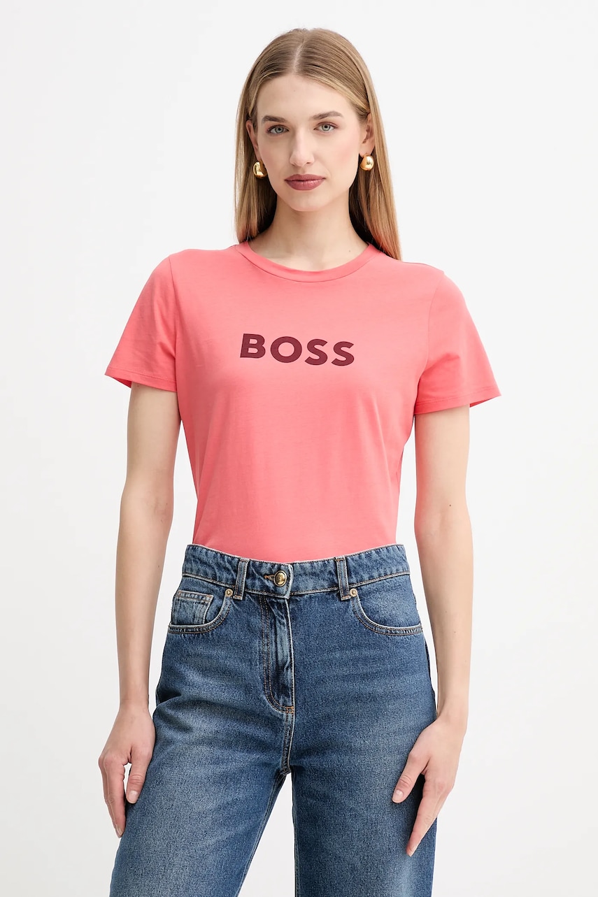 BOSS Orange tricou din bumbac BOSS ORANGE culoarea violet, 50501139