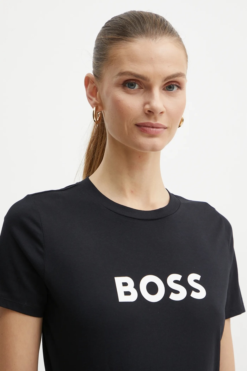 Βαμβακερό μπλουζάκι Boss Orange BOSS ORANGE Bashinah γυναικείο, χρώμα: μαύρο, 50501139 φωτογραφία