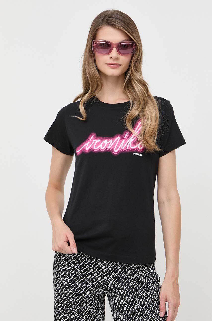 Levně Bavlněné tričko Pinko černá barva, 100355.A1AY