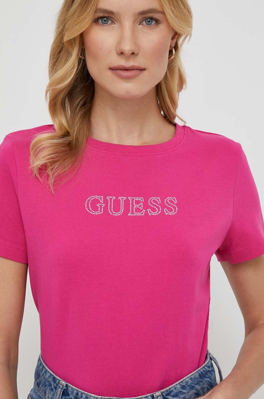 

Футболка Guess женский цвет розовый