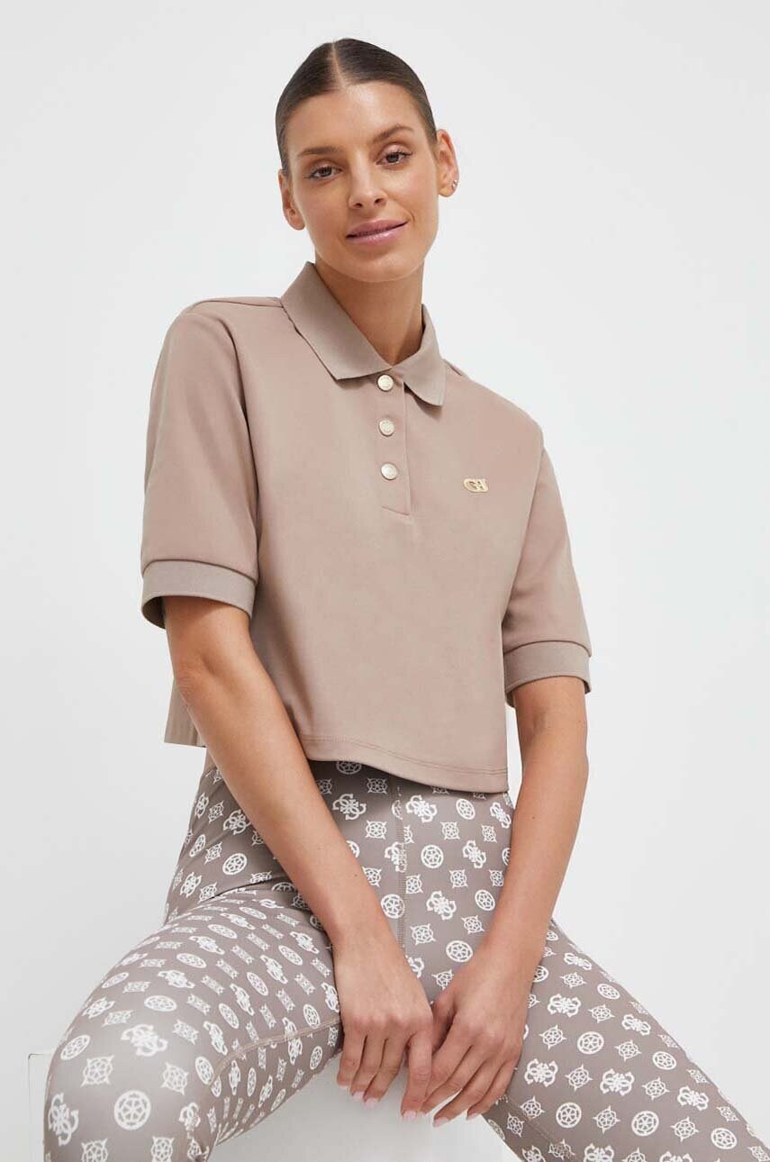 

Тениска Guess в кафяво, Кафяв