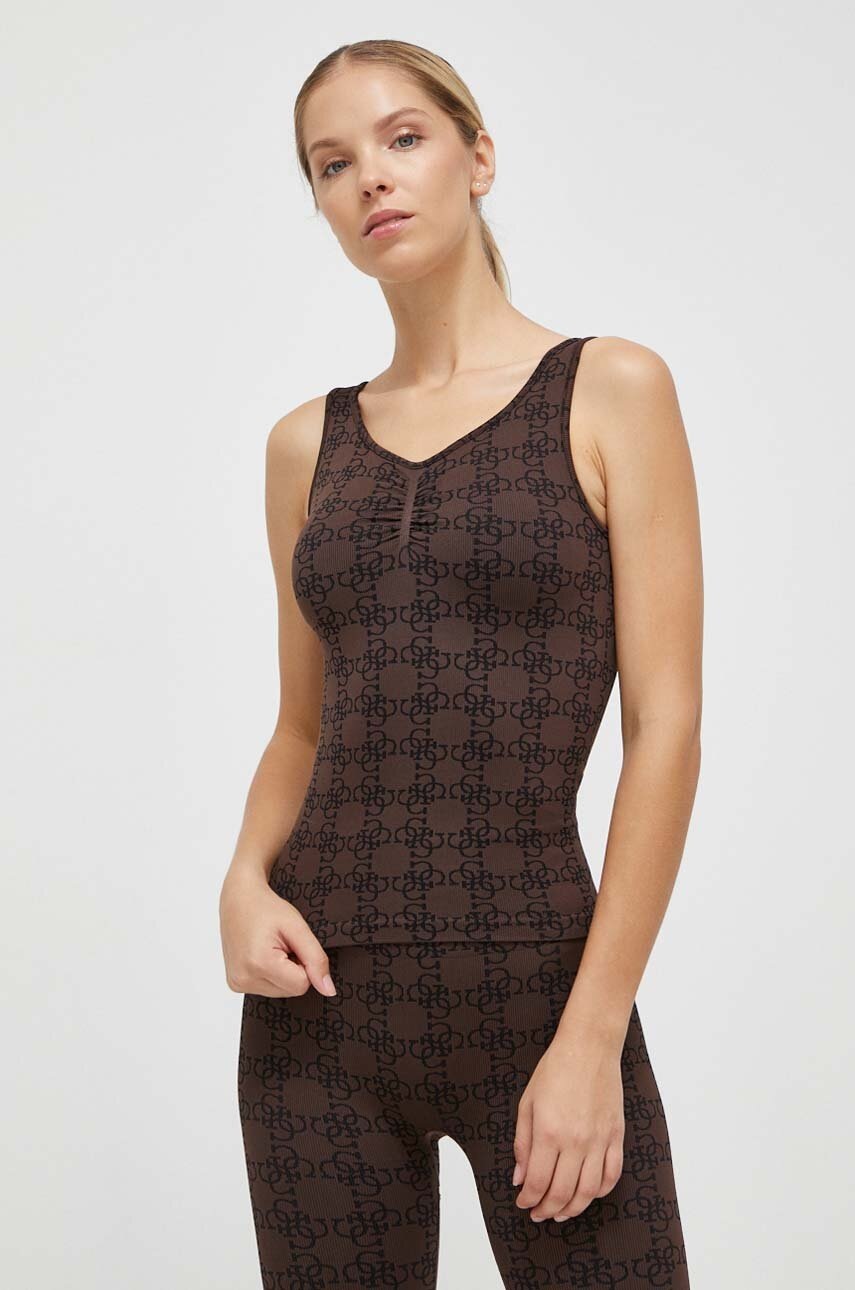 

Топ Guess женский цвет коричневый