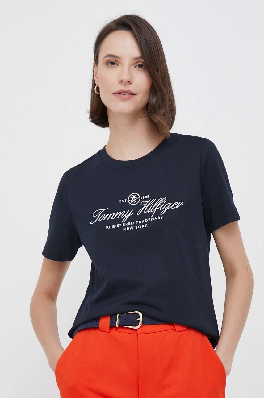 

Бавовняна футболка Tommy Hilfiger колір синій