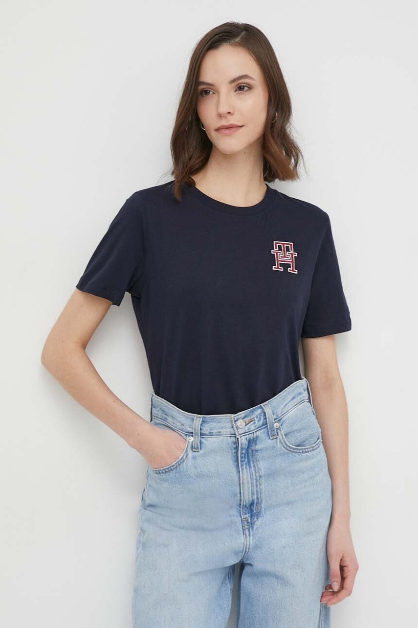 

Бавовняна футболка Tommy Hilfiger колір синій