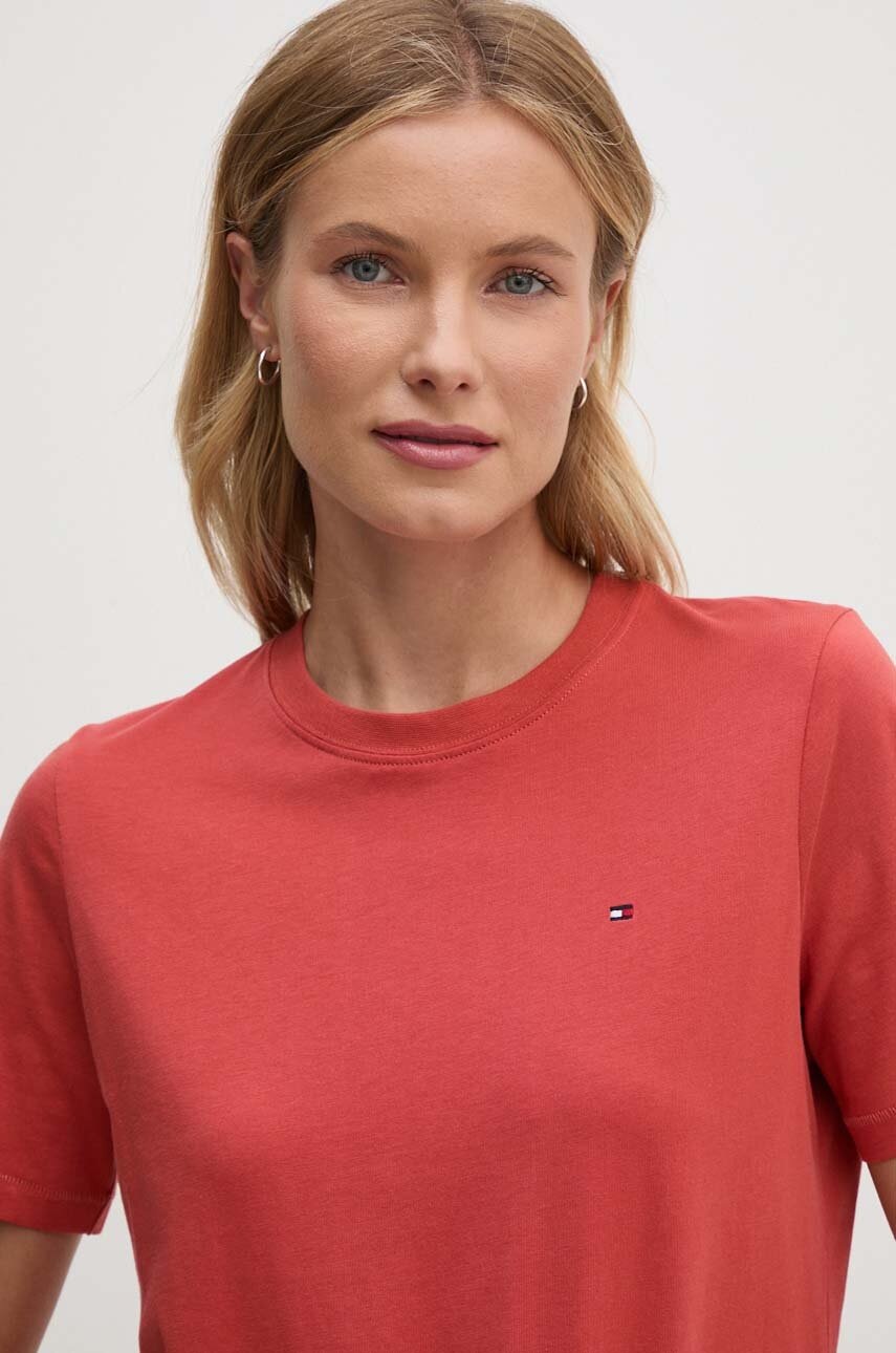 

Памучна тениска Tommy Hilfiger в червено WW0WW39848, Червен