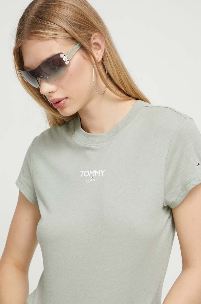 Tommy Jeans Tricou Femei, Culoarea Verde