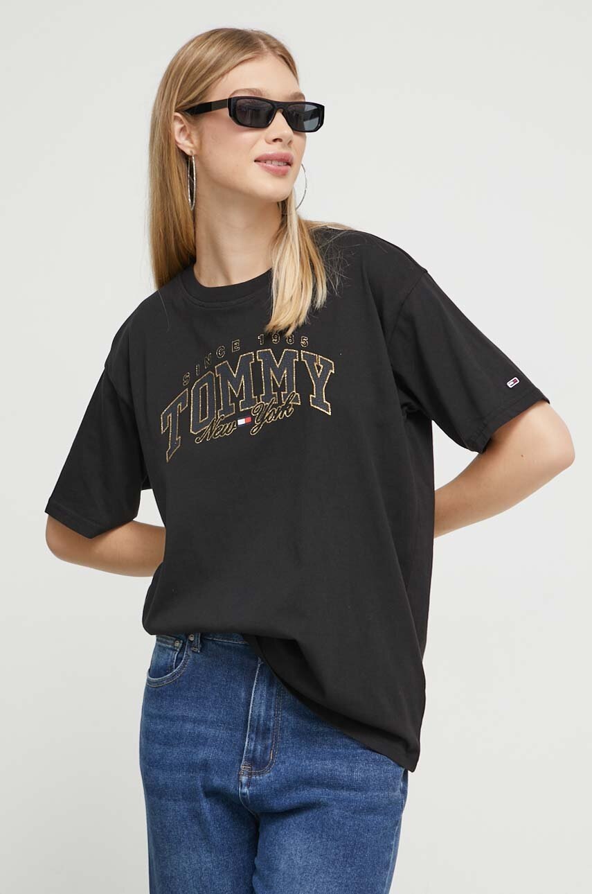 

Бавовняна футболка Tommy Jeans колір чорний