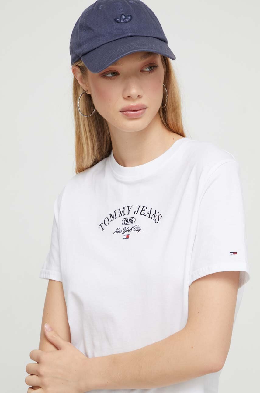 

Хлопковая футболка Tommy Jeans цвет белый
