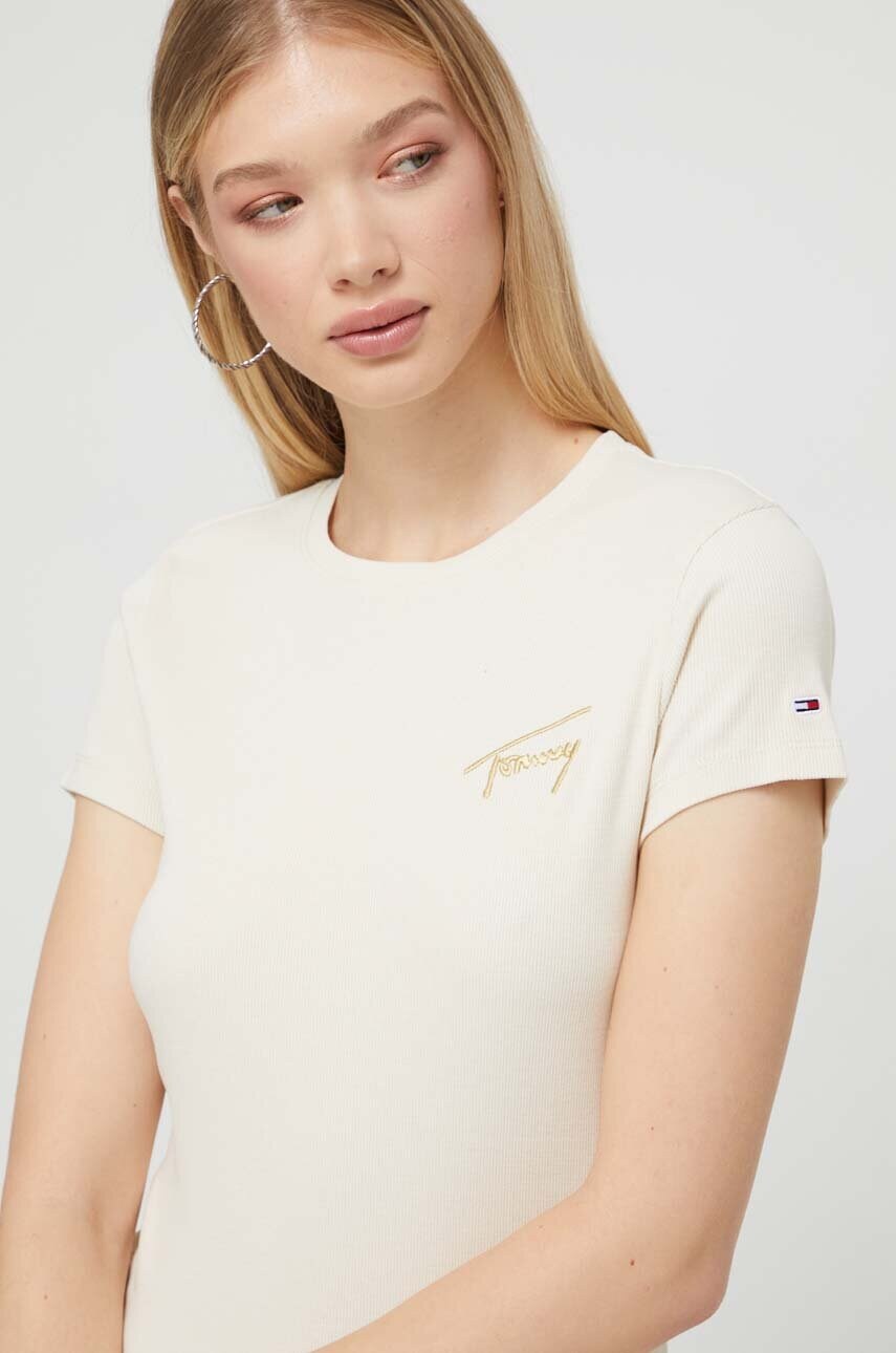 

Футболка Tommy Jeans женский цвет бежевый