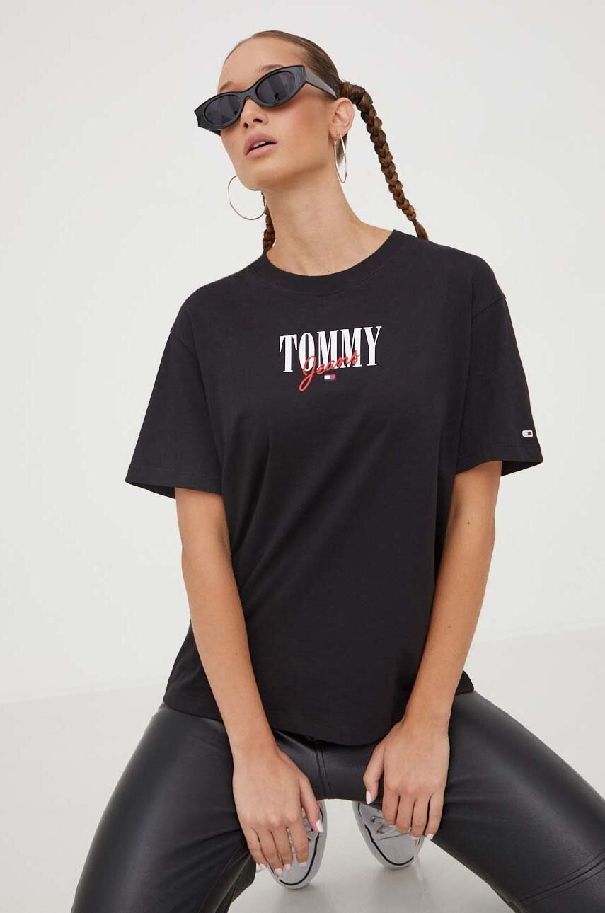 

Хлопковая футболка Tommy Jeans цвет чёрный