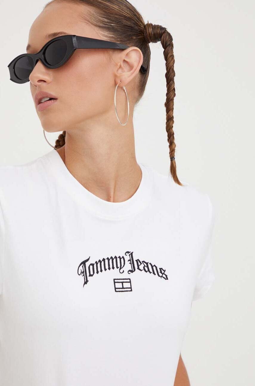 

Футболка Tommy Jeans жіночий колір білий