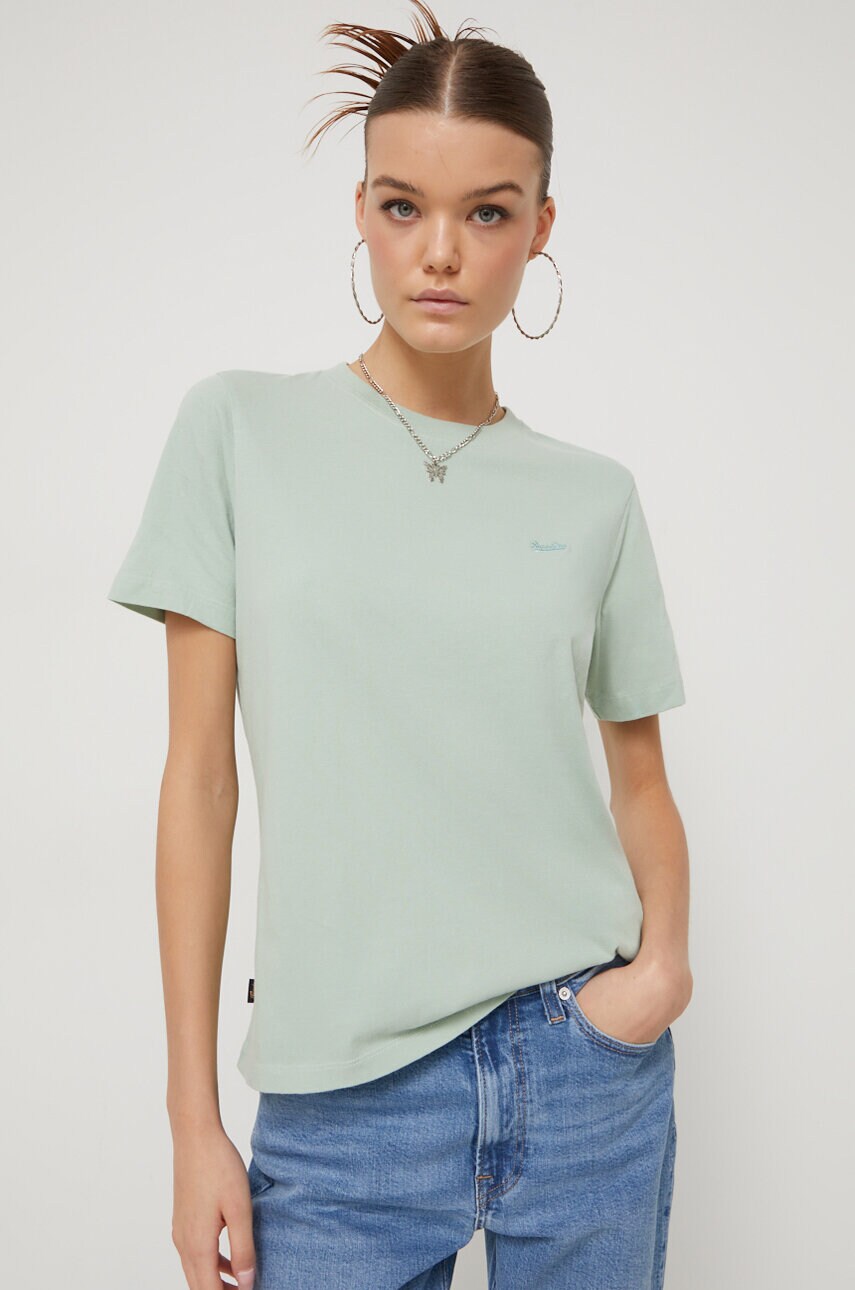 

Хлопковая футболка Superdry цвет зелёный