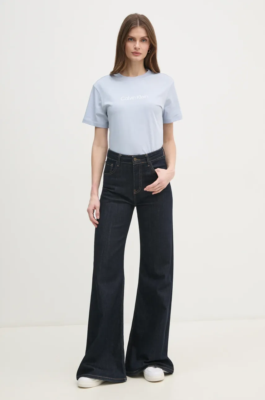Хлопковая футболка Calvin Klein женская цвет розовый K20K205448 Хлопковая футболка Calvin Klein женская цвет розовый K20K205448