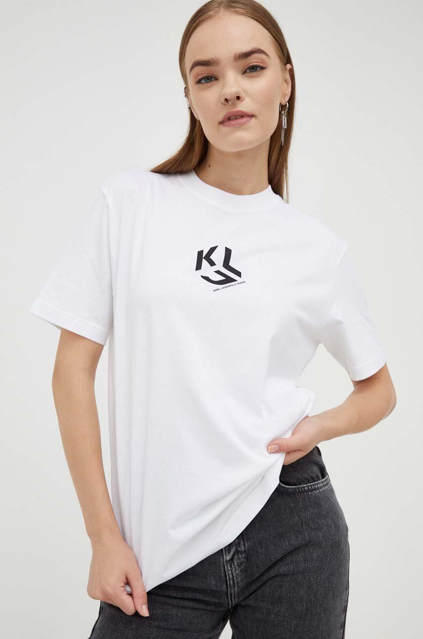Levně Košilka Karl Lagerfeld Jeans bílá barva