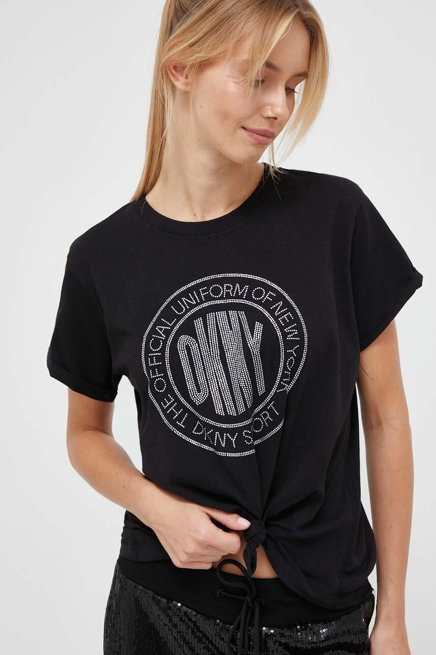 

Бавовняна футболка Dkny колір чорний