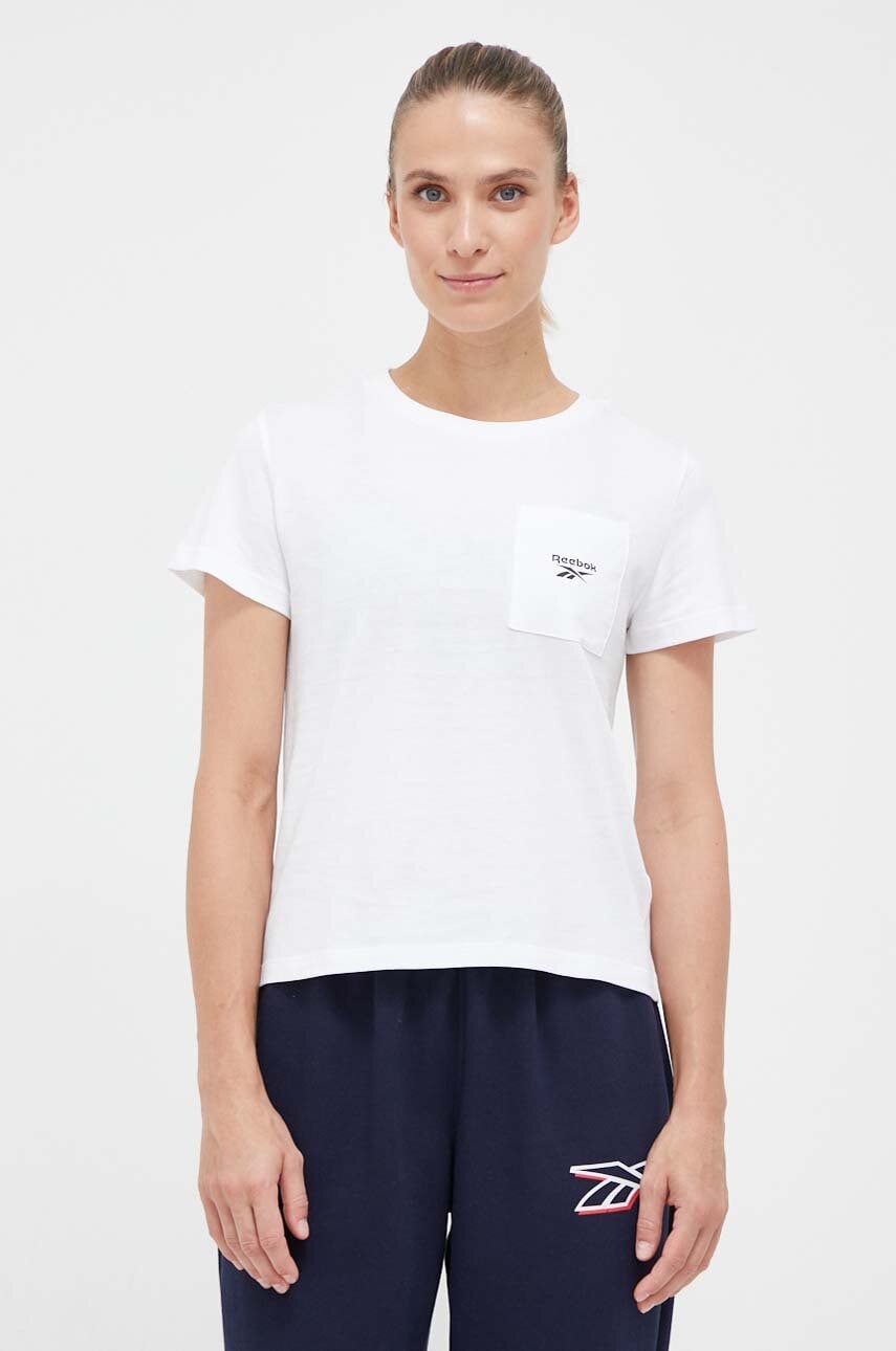 Reebok tricou Reebok Identity femei, culoarea alb Reebok tricou Reebok Identity femei, culoarea alb