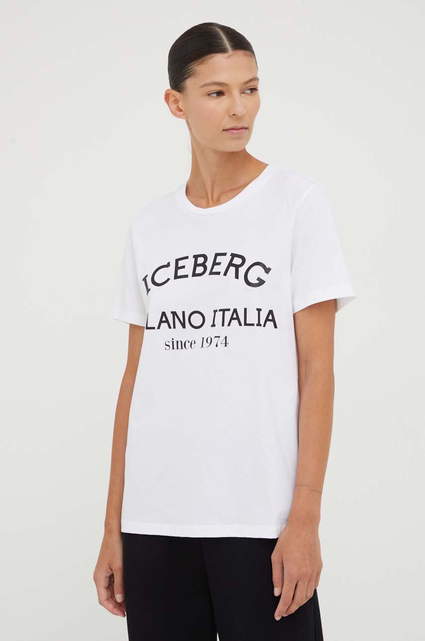 Iceberg tricou din bumbac culoarea alb