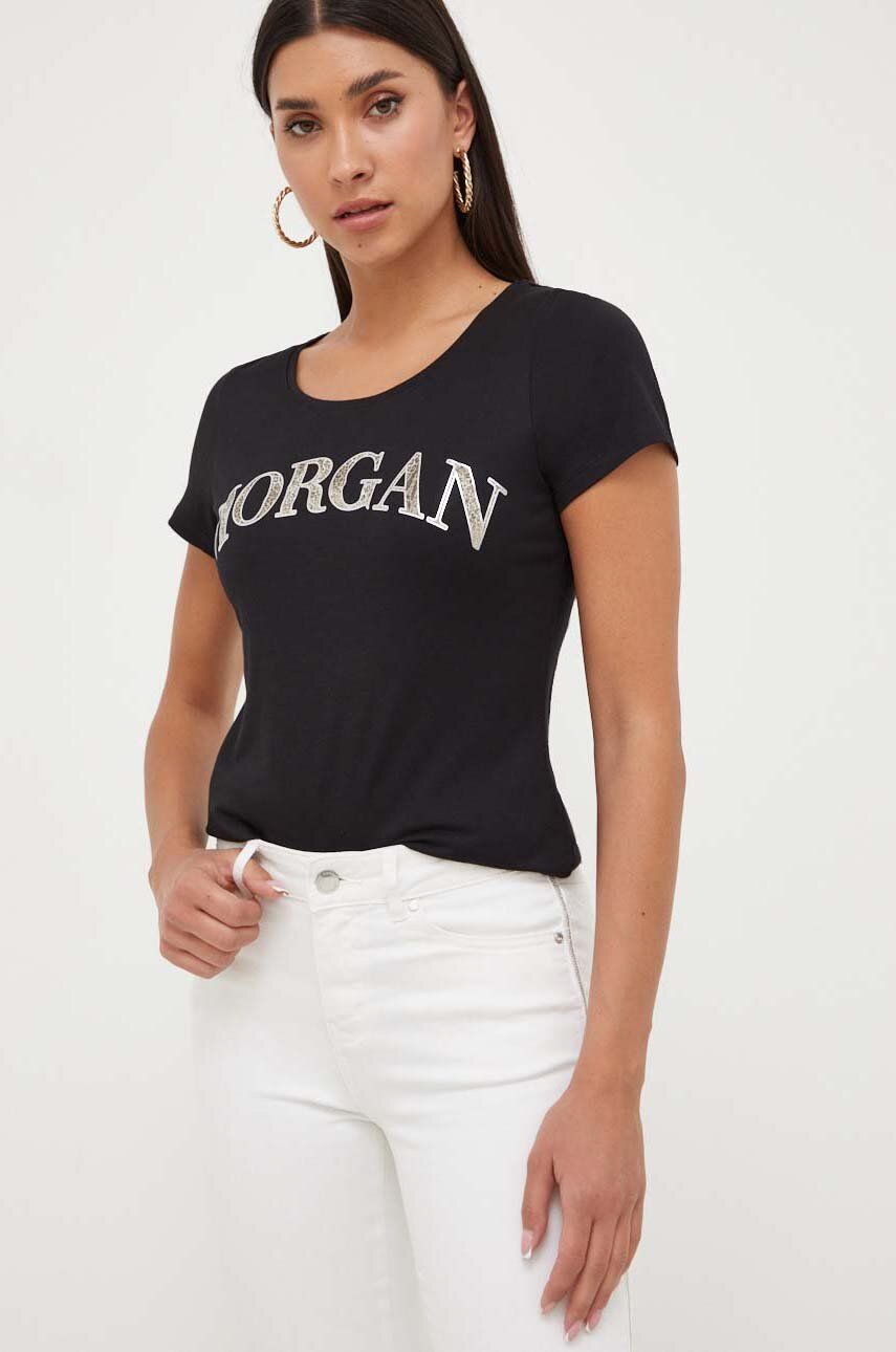 Morgan tricou femei, culoarea negru