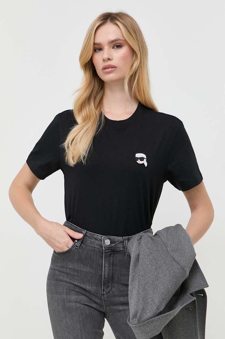 

Хлопковая футболка Karl Lagerfeld цвет чёрный
