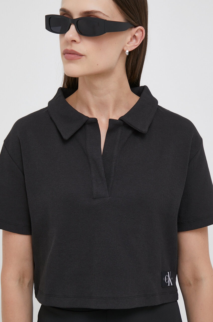

Тениска Calvin Klein Jeans в черно, Черен