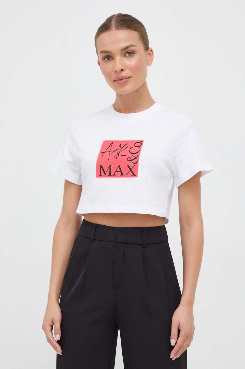 MAX&Co. tricou din bumbac x Anna Dello Russo femei, culoarea alb