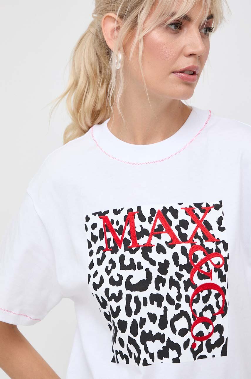 MAX&Co. tricou din bumbac femei, culoarea alb
