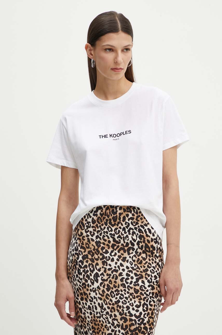 

Памучна тениска The Kooples в бяло, Бял
