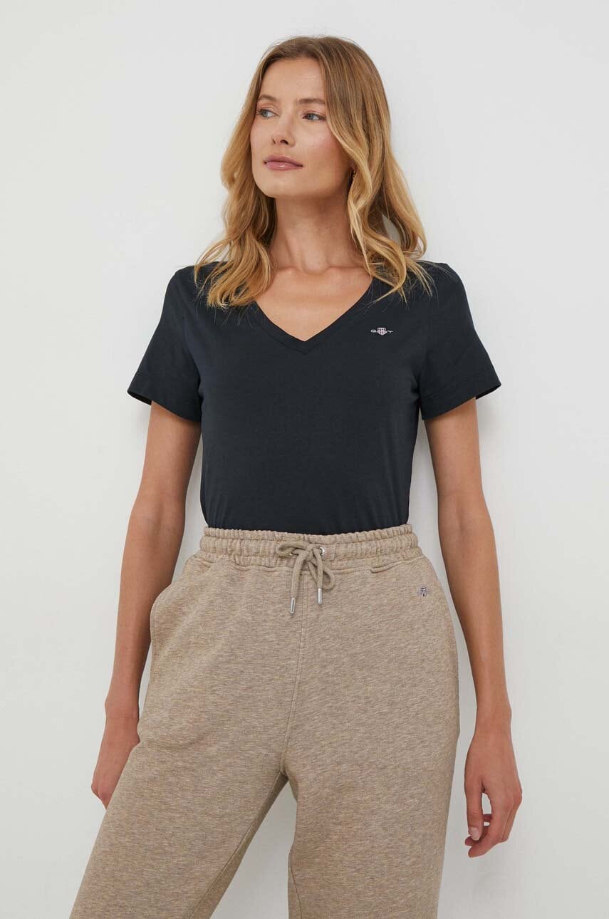 Gant tricou din bumbac culoarea negru