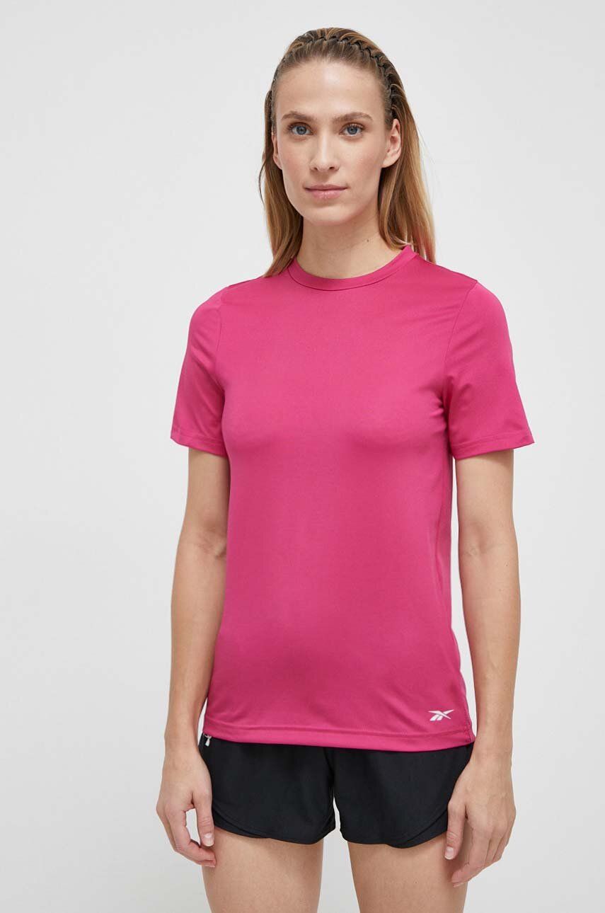 Levně Tréninkové tričko Reebok Workout Ready růžová barva