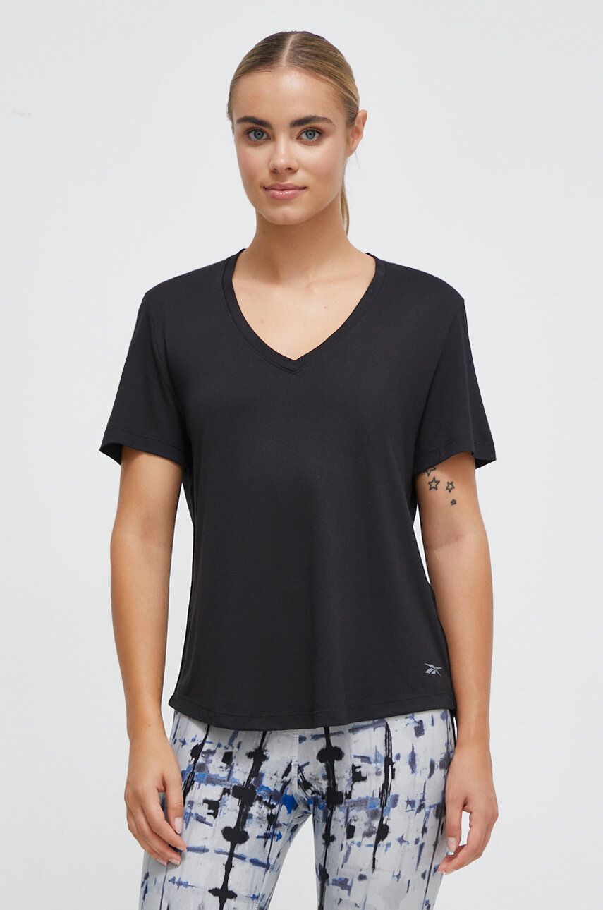 Tréninkové tričko Reebok Activchill+Dreamblend černá barva - černá - 62 % Modal