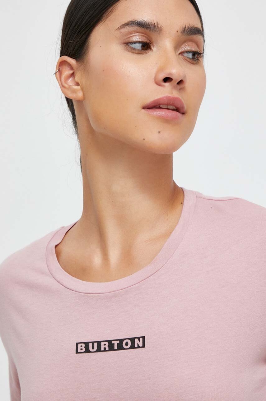 Βαμβακερό μπλουζάκι Burton γυναικεία, χρώμα: ροζ φωτογραφία