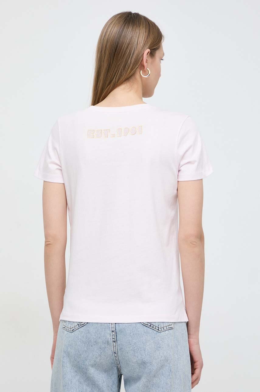 Guess pamut póló GLOSSY női, rózsaszín, W4RI30 I3Z14 termék 2. képe