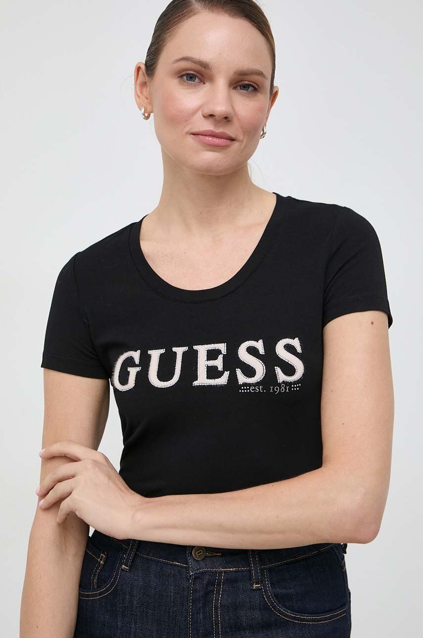 E-shop Tričko Guess PONY HAIR černá barva, W4RI45 J1314