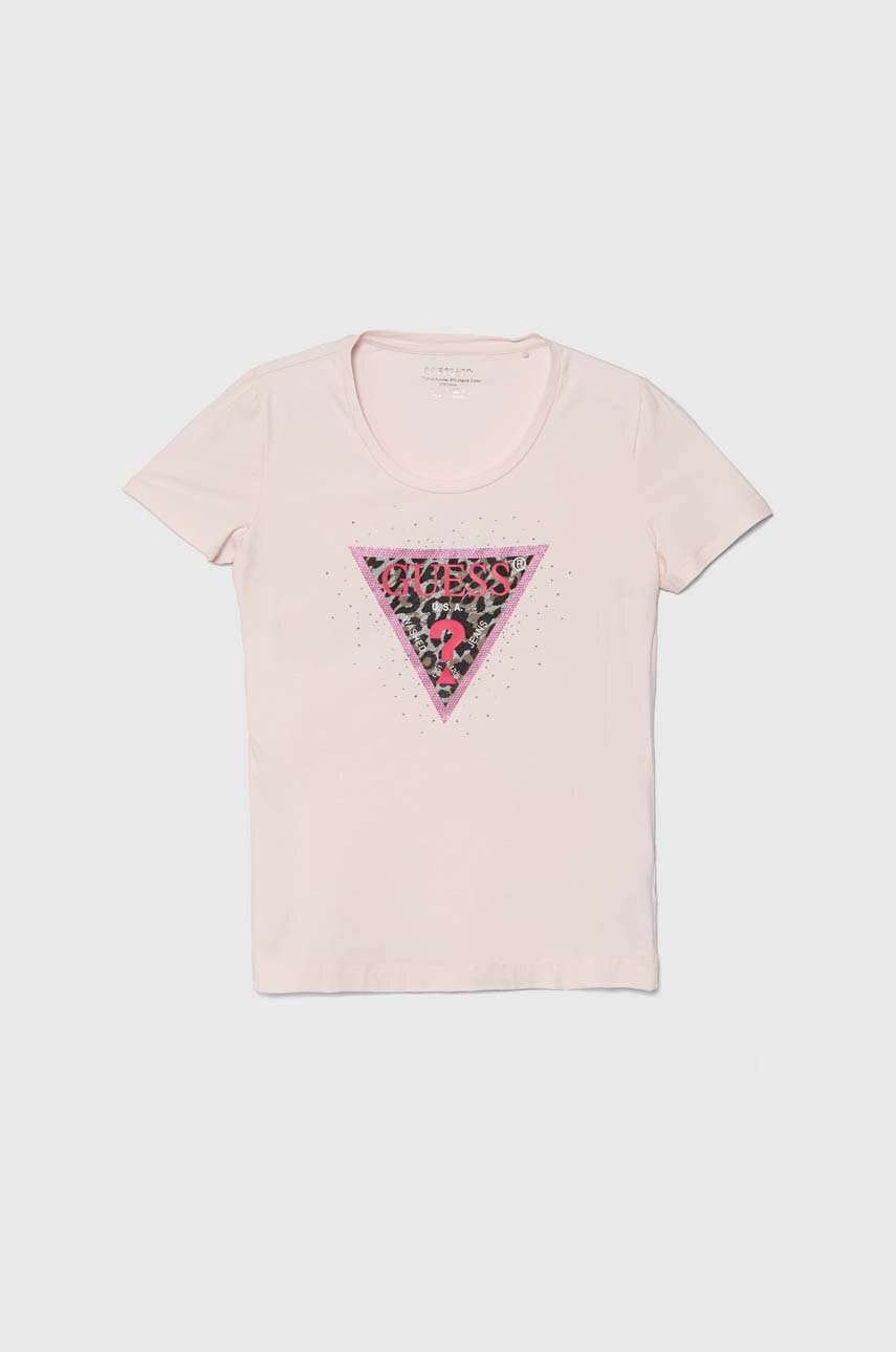 

Тениска Guess в розово, Розов