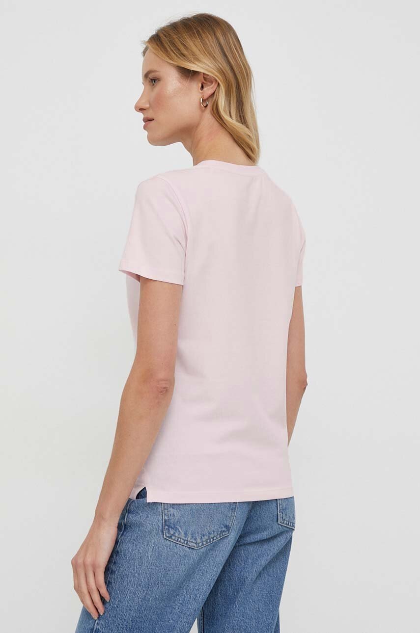 Μπλουζάκι Guess χρώμα: ροζ φωτογραφία