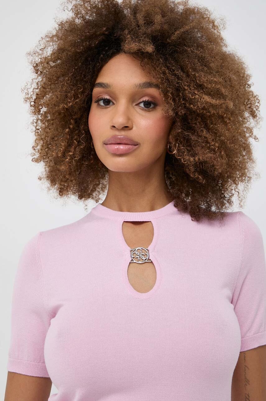 

Футболка Guess жіночий колір рожевий