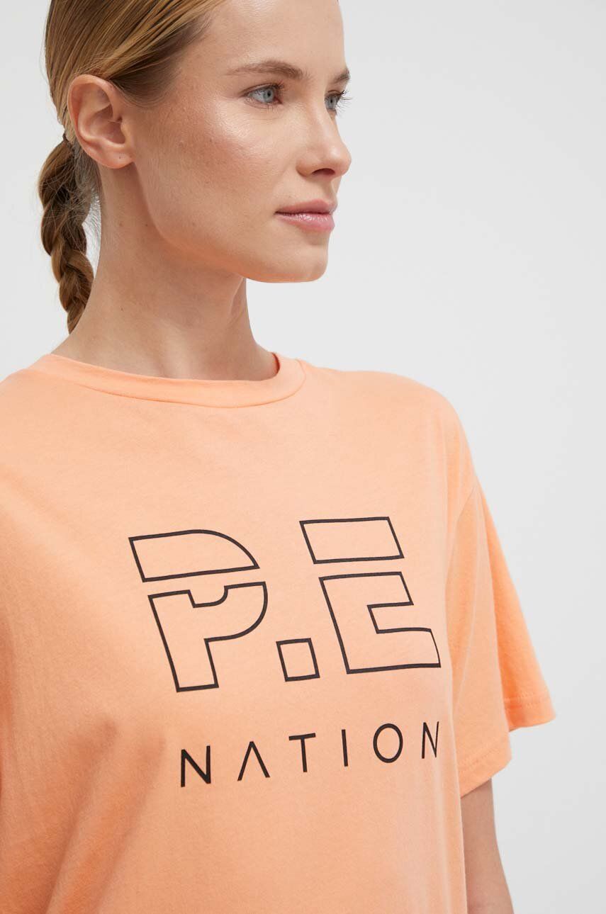 P.E Nation tricou din bumbac femei, culoarea portocaliu
