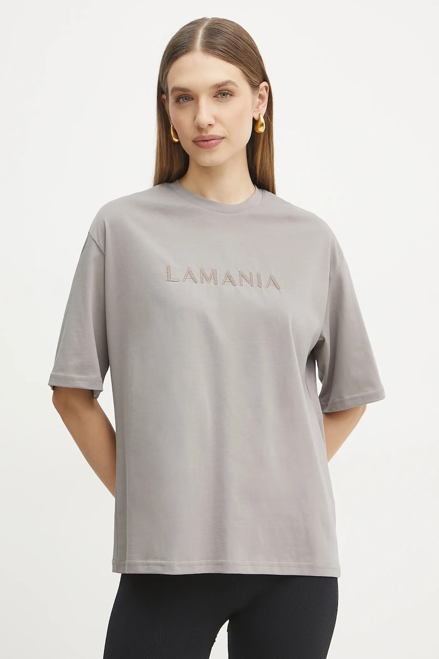 La Mania tricou din bumbac femei, culoarea bej La Mania tricou din bumbac femei, culoarea bej