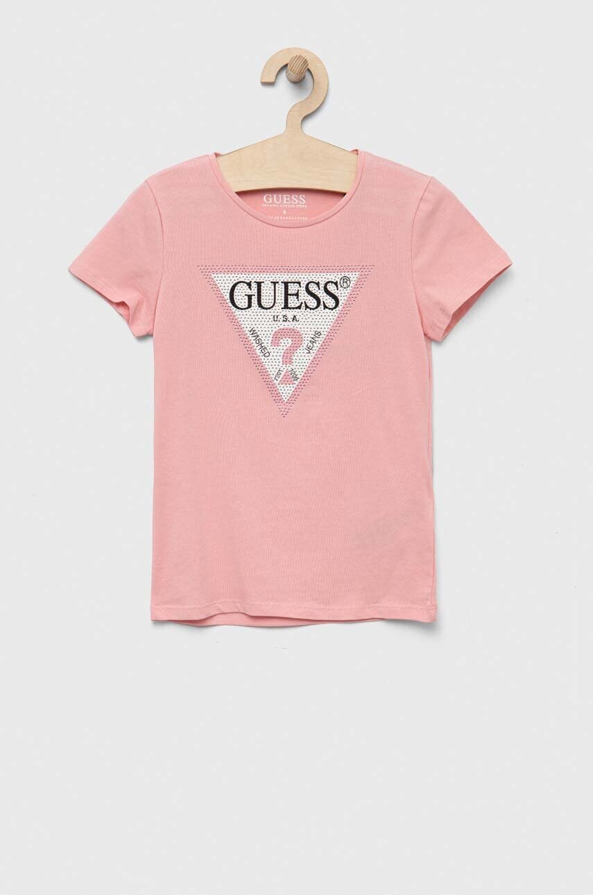 

Дитяча футболка Guess колір рожевий