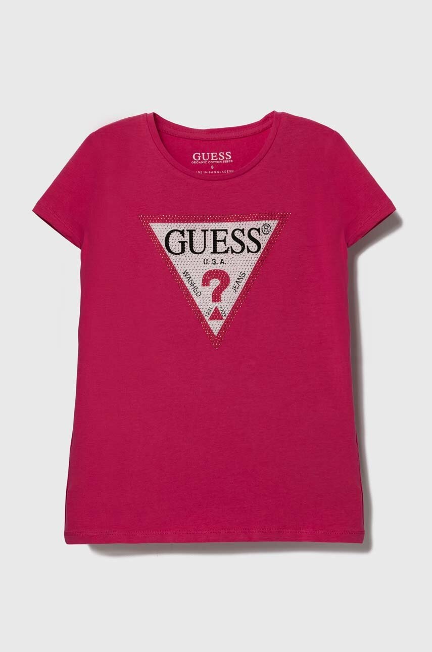 

Детска тениска Guess в розово, Розов