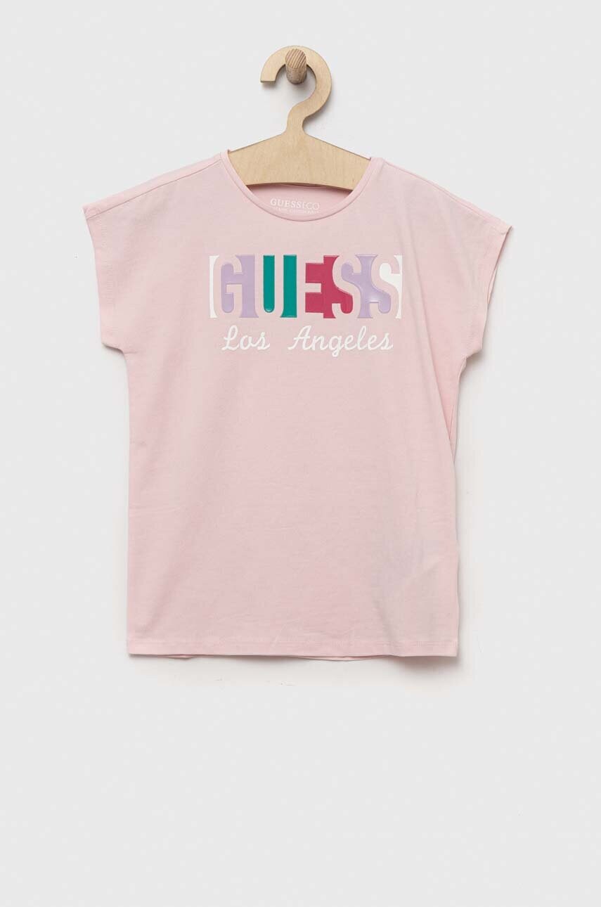 

Дитяча футболка Guess колір рожевий