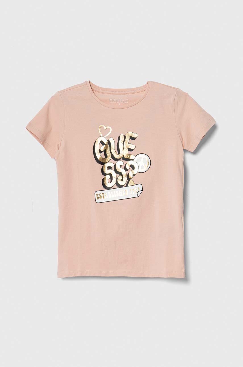 

Дитяча футболка Guess колір рожевий